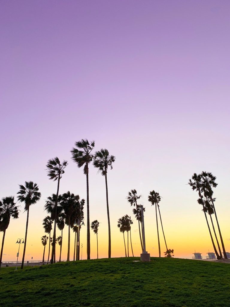 Sunset at the Pacific Ocean in Santa Monica, Los Angeles, California